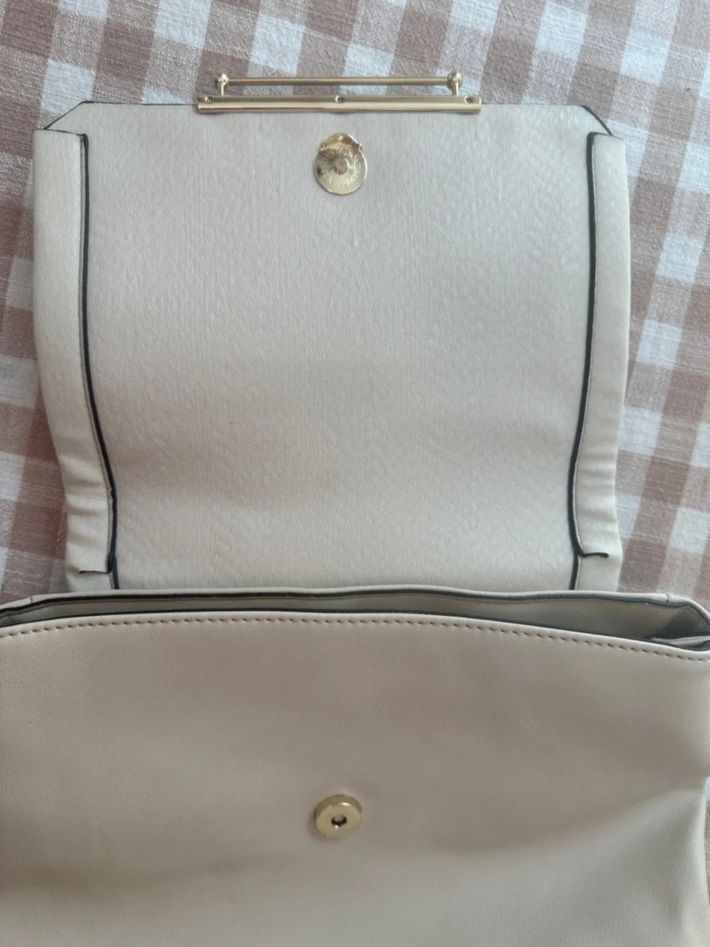 Danielle Nicole Cream Backpack with Gold Bar Accent - Picture 5 of 6